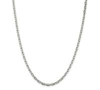 Argento Sterling 3.95mm Semplice Smussato Ovale Cavo Catena Con