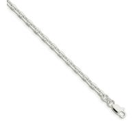 Argento Sterling 3.95mm Smussato Ovale Cavo Bracciale W/ a Moschettone 17.8cm -