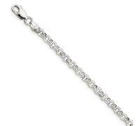 Argento Sterling 4.75mm Luce Forzatina Rolo Bracciale W/ a Moschettone 17.8cm -