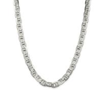 Argento Sterling 9.5mm Massiccio Liscio Piatto Ancora Catena Con / Gancio 50.8cm