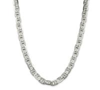 Argento Sterling 9.5mm Massiccio Liscio Piatto Ancora Catena Con / Gancio 50.8cm