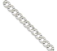 Argento Sterling 9.75mm Chiusura Collegamento Piatto Bracciale Cordolo W/Gancio