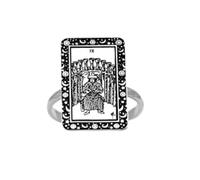 Argento sterling 925 | anello astrologico con nove di coppe e tarocchi | anelli con gioielli dei tarocchi | carro, fascia della temperanza | misura 23x14 mm, gioielli personalizzati | LKTR_0051