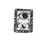 Argento sterling 925 | anello con carta dei tarocchi la luna | accessori per gioielli con tarocchi | fascia da sacerdotessa | misura 23x14 mm, gioielli personalizzati con sfiato minimo | LKTR_0098