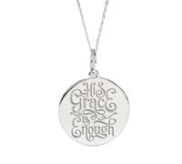 Argento sterling 925 | collana con ciondolo "La sua grazia è sufficiente" | corinzi | con catena da 18 pollici. Misura penna: 24 mm | grazioso ciondolo con scrittura placcato argento | LKRPS_00111