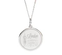 Argento sterling 925|collana con ciondolo Londra Inghilterra|grazioso ciondolo skyline|con catena da 18 pollici|misura penna - 24 mm|gioielli unisex fatti a mano con placcatura in argento|LK_PNK_02404