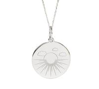 Argento sterling 925 | collana con sole | ciondolo con sole e nuvole | con catena da 18 pollici. Misura penna: 24 mm | grazioso ciondolo placcato argento, gioielli unisex fatti a mano | LKRPS_00001