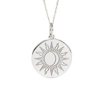 Argento sterling 925 | collana luna e sole | grazioso ciondolo celeste | con catena da 18 pollici | misura penna: 24 mm | ciondolo placcato argento, gioielli unisex fatti a mano | LK_PNK_02253