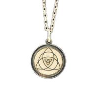 Argento sterling 925|collana triquetra|moneta con nodo della trinità per strati|con catena da 18 pollici|misura penna - 24 mm|gioielli irlandesi compleanno placcati in argento unisex|LK_PNK_02476