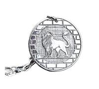 Argento sterling 925|con ciondolo a forma di moneta del leone di Giuda|medaglione inciso|con catena da 18 pollici|misura penna: 24 mm|gioielli unisex fatti a mano con placcatura in argento|LK_PNK_2488