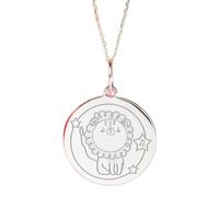 Argento sterling 925|con ciondolo personalizzato a forma di leone per neonato|grazioso ciondolo per bambini piccoli|con catena da 18 pollici|misura 24 mm|placcatura in argento unisex|LK_PNK_02425