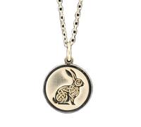 Argento sterling 925|coniglietto|stravagante|con catena da 18 pollici. Misura penna: 24 mm|gioielli divertenti per compleanno, coniglio placcato in argento, gioielli unisex fatti a mano|LK_PNK_02477