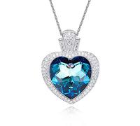 Argento Sterling 925 Decorato con collane di Cristallo Gioielli Ciondolo da Donna Collane d'Amore Regalo Romantico