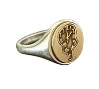 Argento Sterling 925 La Persistenza della Memoria | Anello Placcato Argento | Anelli con Sigillo Rotondi 15x15mm | Misura della Fascia US 5-12.5 Avelaibal |LKDR_0788