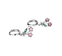Argento Sterling 925, nuovi gioielli da donna alla moda, cristallo, zircone rosa ciliegia, nappa lunga