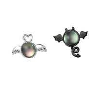 Argento Sterling 925 Orecchini A Bottone Con Zirconi Cubici, Asimmetrici Eleganti Gioielli Per Le Donne