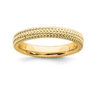 Argento Sterling Accatastabile Espressioni Placcato Oro Onda Modello Ring Size 5