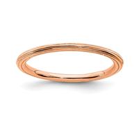 Argento Sterling Accatastabile Espressioni Rosa Placcato Oro Passo Giù Anello 5