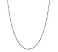 Argento Sterling Cavo 3mm Perline Catena Con / Gancetto a Levetta 40.6cm - 61cm