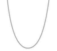 Argento Sterling Cavo 3mm Perline Catena Con / Gancetto a Levetta 40.6cm - 61cm