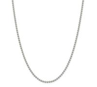 Argento Sterling Cavo 3mm Perline Catena Con / Gancetto a Levetta 40.6cm - 61cm