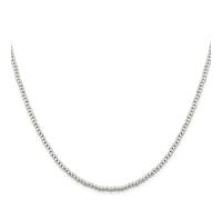 Argento Sterling Cavo 3mm Perline Scatola Catena Con / Gancetto a Levetta 40.6cm