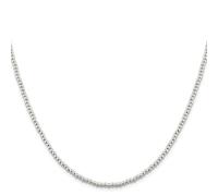 Argento Sterling Cavo 3mm Perline Scatola Catena Con / Gancetto a Levetta 40.6cm
