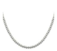 Argento Sterling Cavo 5mm Perline Scatola Catena Con / Gancetto a Levetta 40.6cm