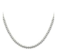 Argento Sterling Cavo 5mm Perline Scatola Catena Con / Gancetto a Levetta 40.6cm