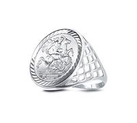 Argento Sterling da Uomo Imitazione George E Il Dragone Completo Sovrano Anello