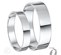 Argento Sterling Matrimonio Bande 4&6mm Lui e Lei Fedina Piatta (Comfort) Anelli