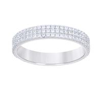 Argento Sterling Moissanite 3 File Eternity Fede Nuziale 3.5mm Misura Anello 6 A