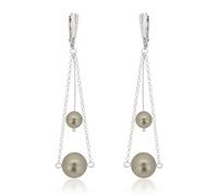 Argento Sterling Orecchini Pendenti Ganci Fatto Con 5810 Perle Primero Cristalli