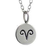 Argento sterling piccolo Aries Zodiac oroscopo ciondolo per collana, 45,7 cm