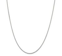 Argento Sterling Rhodiumed Solido D/C 1.5mm Spiga Catena Con / Gancio 40.6cm -