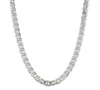 Argento Sterling Semi Massiccio 8.9mm Piatto Ancora Catena Con / Gancio 45.7cm -