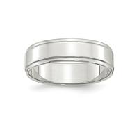 Argento Sterling Standard Per Unisex 6mm Passo Down Bordi Fede Nuziale Misura 4