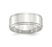 Argento Sterling Standard Per Unisex 8mm Passo Down Bordi Fede Nuziale Misura 4