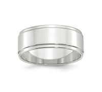 Argento Sterling Standard Per Unisex 8mm Passo Down Bordi Fede Nuziale Misura 4