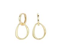 Argento sterling, una donna con due linee e fibbie per le orecchie, ha un design semplice e di personalità., Metallo
