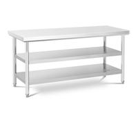 Argento Tavolo acciaio inox - ECO - 70 x 180 cm - 500 kg - Ripiano intermedio - Royal Catering