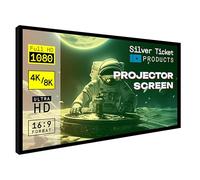 Argento ticket 4 K Ultra HD Ready cinema formato (6 pezzi telaio fisso) schermo per proiettore 16:9, 92" White Material