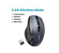 (Argento)UGREEN Mouse wireless Bluetooth5.0 Mouse ergonomico 4000 DPI 6 pulsanti muto Mouse per MacBook