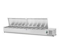 Argento Vetrina refrigerata - 200 x 33 cm - 10 contenitori GN 1/4 | Royal Catering