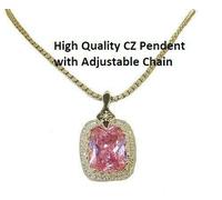 Argento Zirconi Ciondolo Rosa Oro Bianco Nero Epossidico Cuscino Regolabile
