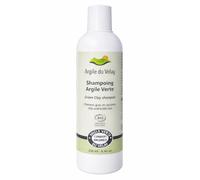 Argile du Velay Bio Shampoo con argilla verde per capelli grassi, regola il sebo, con aloe vera e rosmarino, certificato COSMOS, 250 ml