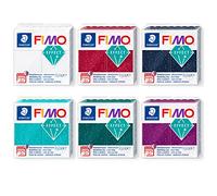 Argilla da modellare ad effetto FIMO, 6 blocchi da 57 g ciascuno nei colori Galaxy, argilla duttile e indurente per la creazione e la modellazione di gioielli e accessori decorativi.