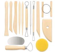 Argilla da Modellare,Ceramica da Modellare,Argilla Set Di Ceramiche,Argilla Intaglio Strumento Mestiere per Argilla Scolpire,Intaglio,Raschiatura,Modellazione,Stampini (Colore del legno)