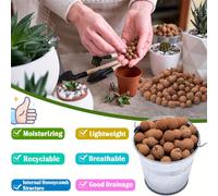 Argilla Espansa Multiuso 50/100/200/800g Palline Leca Adatte per Giardinaggio (Succulente/Orchidee/Bonsai) Idroponica & Acquari Traspirante + Drenaggio Rapido Struttura Porosa (Promuove la Crescita, P