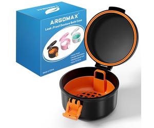 ARGOMAX Scatola Per Dentiera Da Viaggio, Scatola Porta Dentiera Con Coperchio, Scatola Da Bagno Per Dentiera.(Nero + arancione)